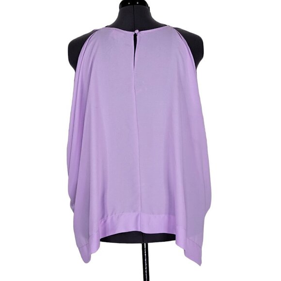 ASOS Cover Up Top Size 16 Lavender Cold Shoulder Batwing Sleeve Oversized - Picture 4 of 10